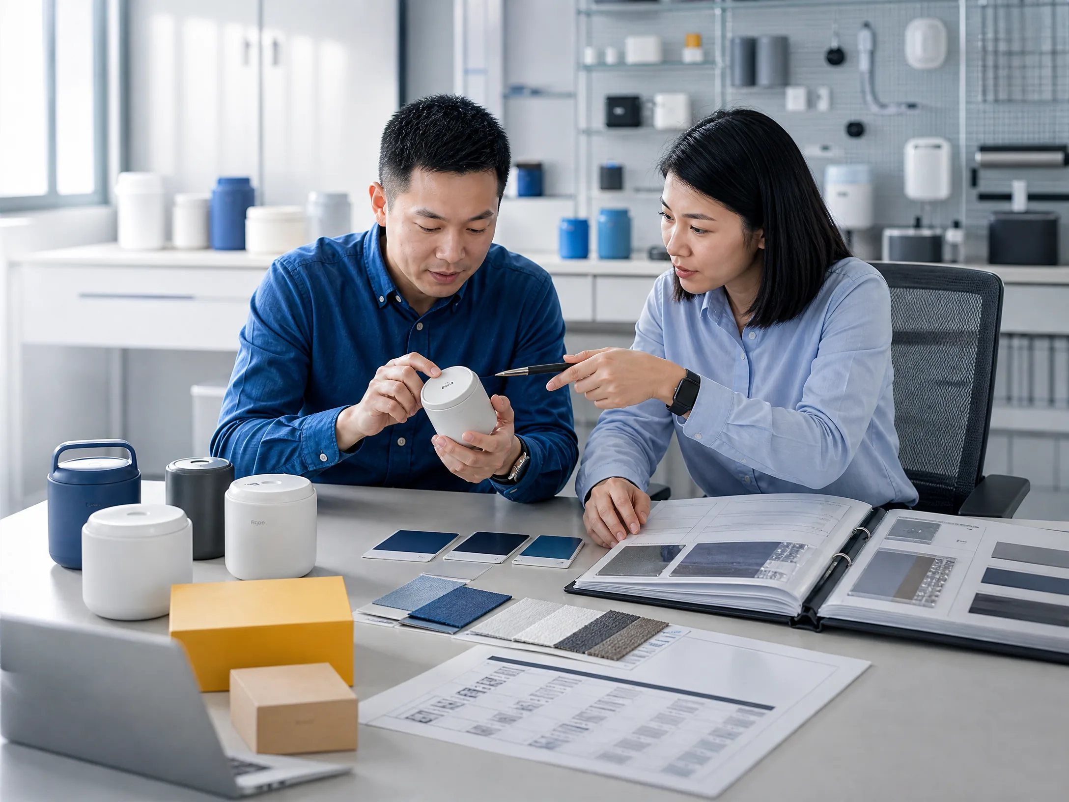 Sourcing manager comparing a product brief and supplier options