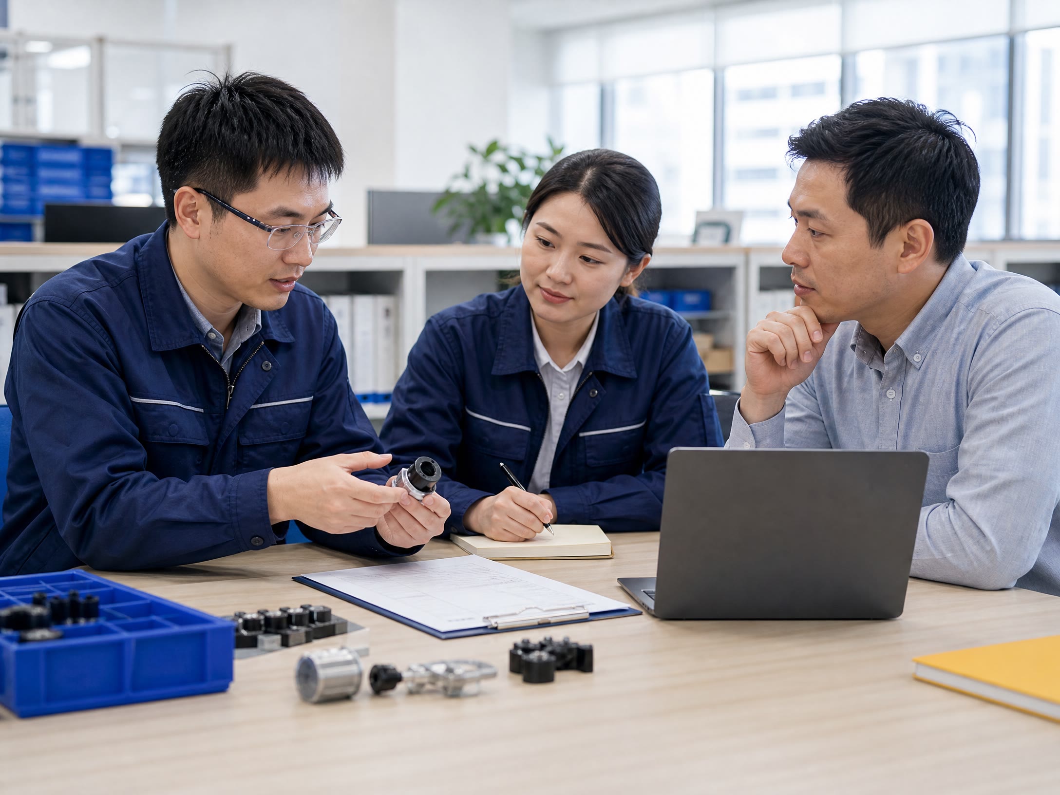 Local sourcing team consulting around samples and logistics documents
